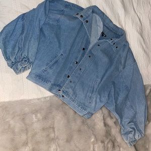 Fashion Nova Balloon Sleeve Denim Jacket
